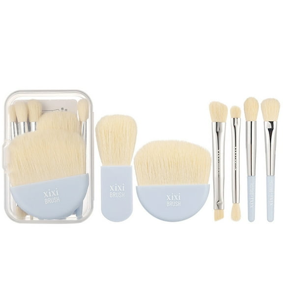 maxiaoxia 6Pcs Mini Makeup Brushes Set, Portable Travel Makeup Brush Set, Cosmetic Brushes Kit with Case, Soft Makeup Brush