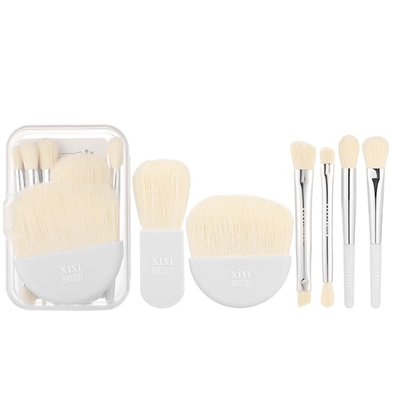 maxiaoxia 6Pcs Mini Makeup Brushes Set, Portable Travel Makeup Brush Set, Cosmetic Brushes Kit with Case, Soft Makeup Brush