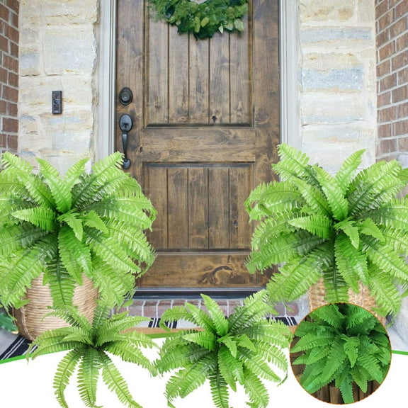 maxiaoxia Artificial Boston Fern, UV Resistant Lifelike Ferns, Artificial Ferns for Outdoors, Fake Ferns Artificial Plants, Simulated Fern Decoration