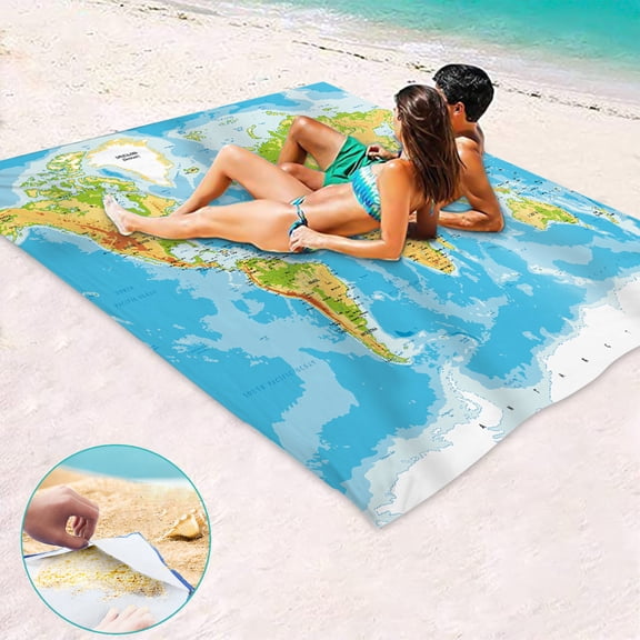 maxiaoxia Beach Mat Sand Free Beach Blanket Beach Blanket Sandproof,Extra Large Beach Mat, Big & Compact Sand Free Mat Quick Drying, Lightweight & For 4-6 Adults Travel Party Sports Camping Hiking