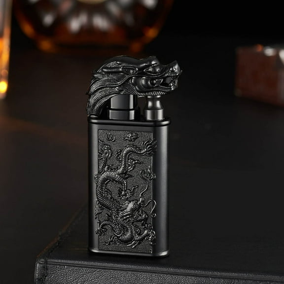 maxiaoxia Electroplated Direct Fire Fire Genuine Quartz Dial With Visible Window Inflatable Windproof Lighter for Camping Candle BBQ Hiking