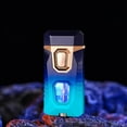 thumbnail image 1 of maxiaoxia Flame Lighter With 5 Flints Blue Visible Compartment Windproof Butane Gas Lighter Adjustable Soft Flame And Flame 2-in-1 Refillable Butane Lighte Cigar Lighter For Father's Day Birthday, 1 of 5