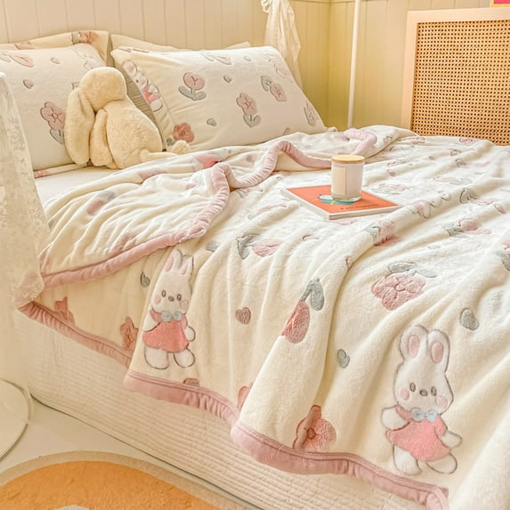 maxiaoxia Flannel Blanket Thick Warm Coral Fleece Blanket Double-sided Cover Blanket Office Nap Blanket for Toddlers, Kids, Adults, Bed, Couch
