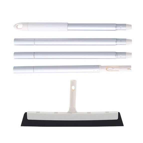 maxiaoxia Floor Squeegee, Multifunction Magic Broom, Floor Scraper, Water Scraper, Floor Scraping Sweeper for Bathroom Shower Corners Cleaning (Four-Section Assembly Model (Aluminum Pole Model)