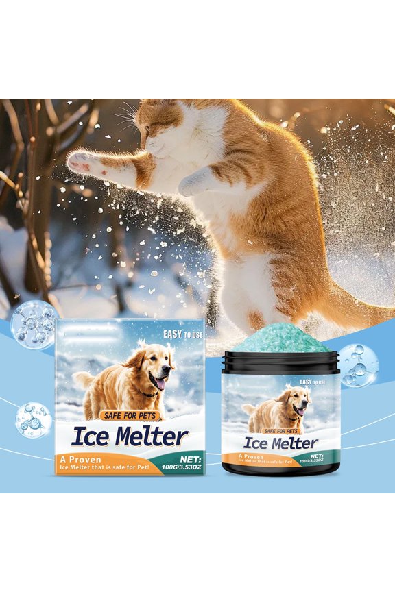 maxiaoxia Ice Melt, Pet Safe Ice Melt, Ice & Snow Melt for Driveway, Concrete & Sidewalk, Effective Snow and Ice Removal Effective Below Zero Degrees 100g