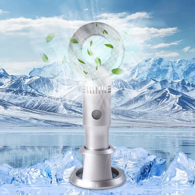 maxiaoxia Leafless Mini Fan Creative Handheld Portable USB Charging Gift Fan Handheld Fan Cooling Portable Air Cooler for Bedroom