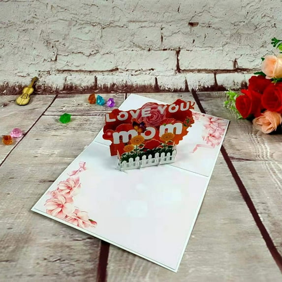 maxiaoxia Mother's Day Card, 3D Pop Up Flower Greeting Card for Mom, Happy Mother's Day, Mother's Day Birthday Anniversary Gift