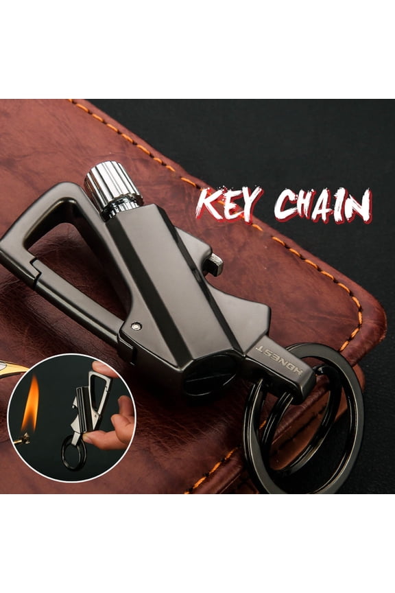 maxiaoxia Multifunctional Match Kerosene Lighter Outdoor Portable Flintstone Keychain Cigar Lighter Gift For Father's Day Birthday