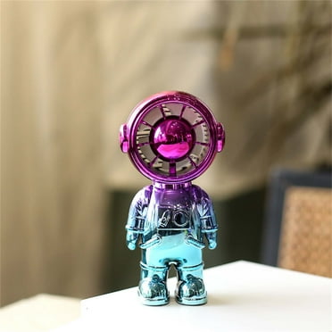 maxiaoxia Portable Two-speed Handheld Fan Electroplating Gradient Color Astronaut Pocket Coolings Fan USB ChargingSilent Mini Desktop Fan Cooling Portable Air Cooler for Bedroom