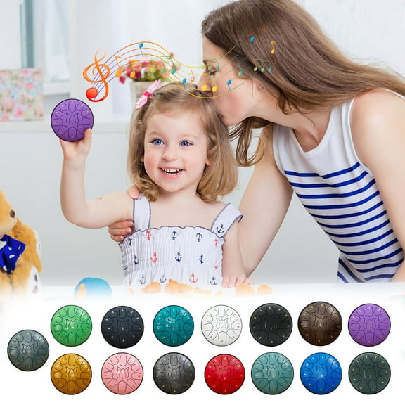 maxiaoxia Rain Drum for Outside Garden, Rain Chime Drum, 6-inch 11 Tone Waterproof Steel Tongue Drum, Chakra Rain Drum Musical Instruments