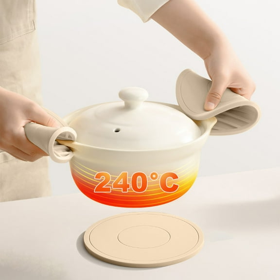 maxiaoxia Round Silicone Heat Resistant Tablemat or Placemats, 6.29 Inch Multi-Purpose Silicone Mat, Trivets Mats, Pot Holder, Kitchen Countertop