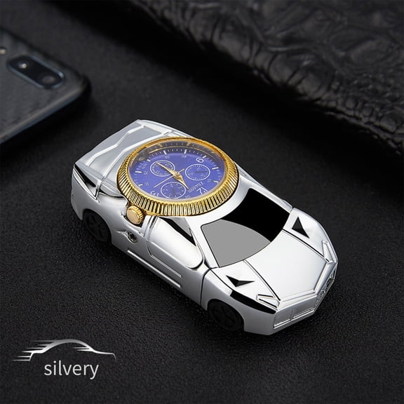 maxiaoxia Sports Car Metal Windproof Watch Lighter,Butane Torch Flame Refillable Butane Windproof Lighter For Outdoor, Camping, Gift (Butane Not Included) Cigar Lighter Gift For Father's Day Birthday