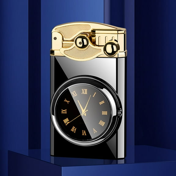 maxiaoxia Watch Rocker Double Direct Charge Lighter Inflatable Gift Cigar Lighter Gift For Father's Day Birthday
