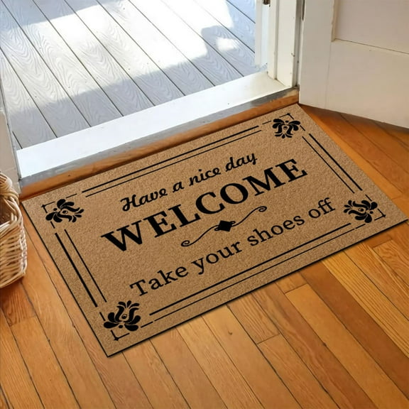 maxiaoxia Welcome Mat For Outdoor Entrance Artificial Coir Palm Leaf Plant Doormat For Front Porch Patio Indoor Doormat Washroom Bath Mat