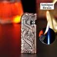 thumbnail image 1 of maxiaoxia Windproof Double Flame Inflatable Lighter Double Fire Direct Conversion Open Flame Inflatable Lighter Metal Three-dimensional Relief Dragon Men's Lighter for Camping Candle BBQ Hiking, 1 of 5