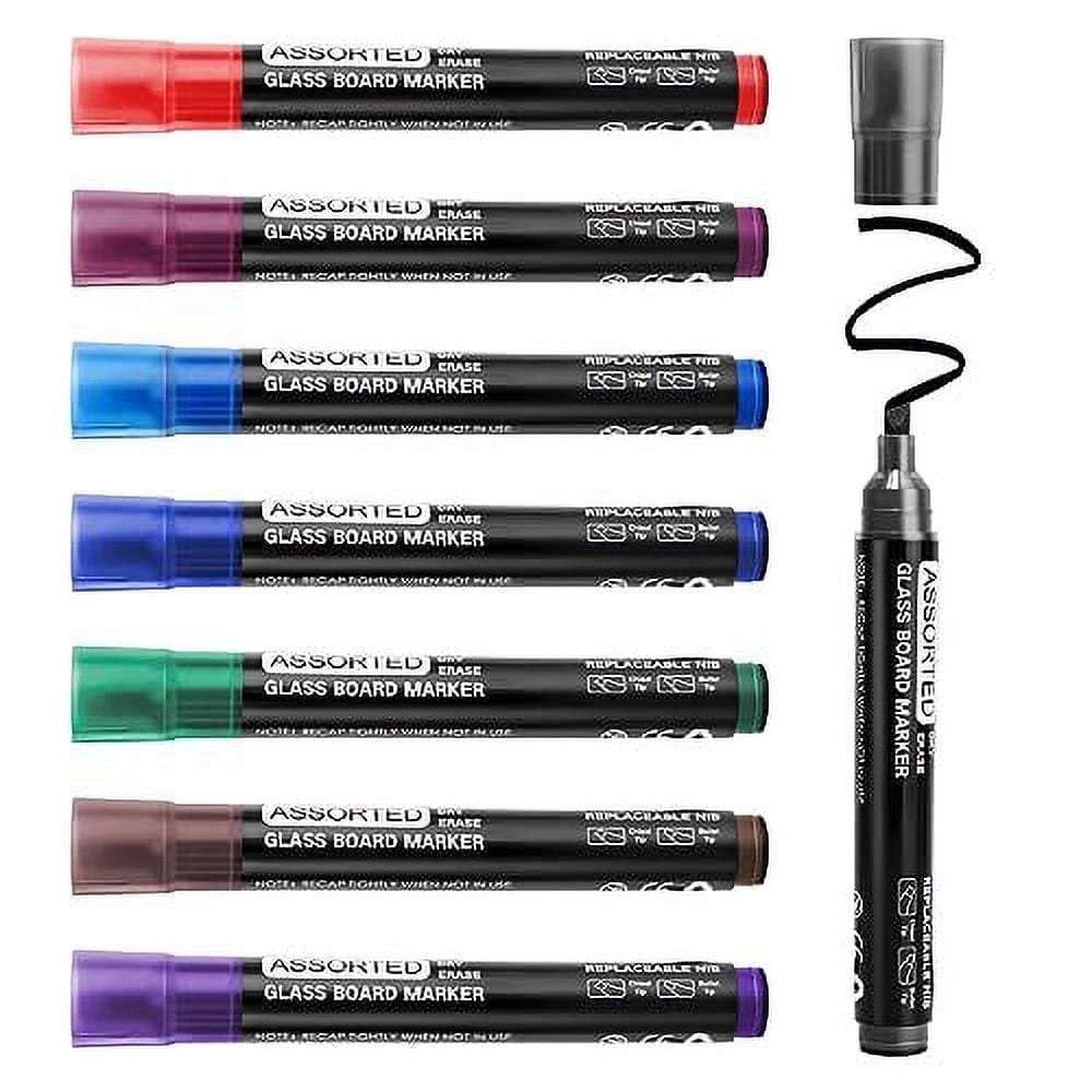 maxtek Dry Erase Markers Chisel Tip, Assorted Colors, Glass Whiteboard Markers for Dry Erase
