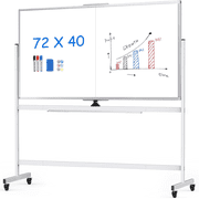 Maxtek Rolling Whiteboard, 72x40 Large Double-Sided White Board Dry Erase on Wheels, Giant Magnetic White Board Standing for Office, School, Home Office, Homeschool72 x 40