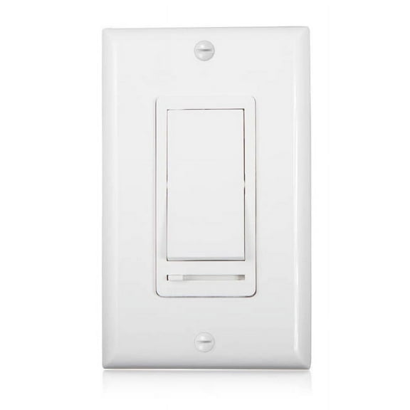 maxxima 3-way/single pole decorative led slide dimmer rocker switch, 600 watt max, wall plate included