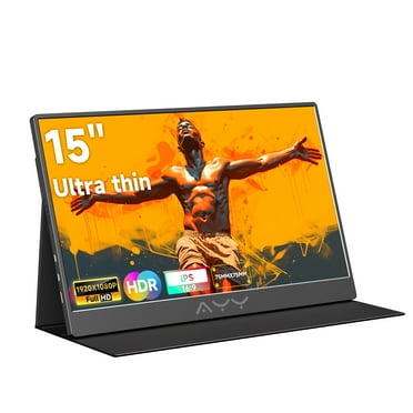 mayceyee Portable Monitor for Laptop 15 Inch,FHD 1080P USB C Travel Monitor External IPS HDMI for Computer, Second Display Screen Extender with Kickstand for PC Phone Switch PS4/5