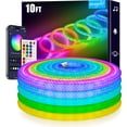 thumbnail image 1 of maylit 360 Degree Luminous Reticulate Weave Rope Lights, 10ft Addressable ICRGB LED Strip Lights, Music Sync, DIY Design, USB Powered Flexible LED Lights for Gaming Room Living Bedroom Wall Decor, 1 of 7