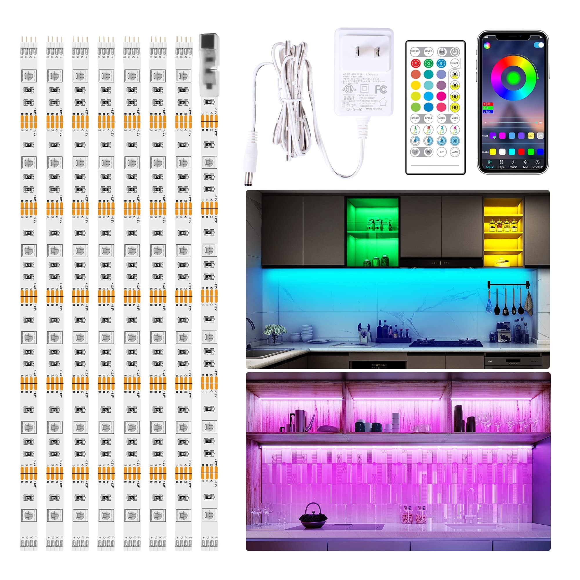 TSV 3.28ft USB LED Strip Light 5050 RGB 16 Colors for 32-40 TV PC Monitor  Backlight 