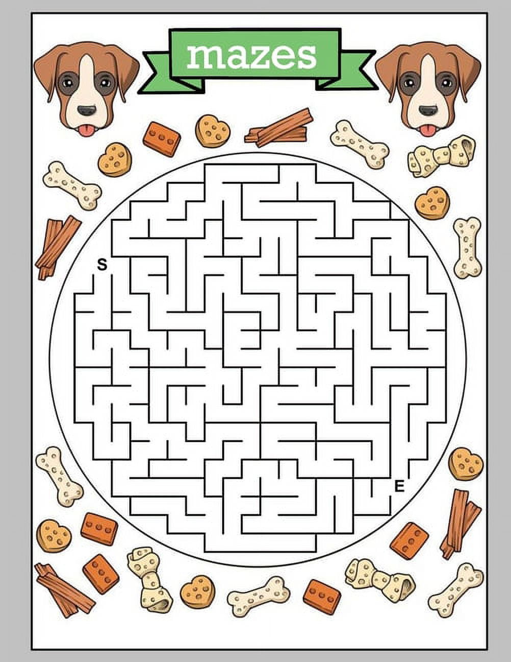 mazes: mazes book children puzzle book sets for adults word search mazes  and puzzles puzzle book for kids ages dog maze bowl (Paperback) 