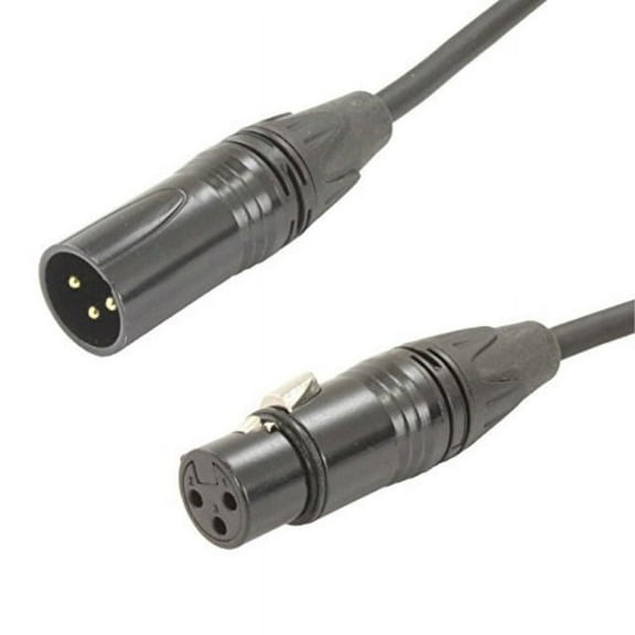 mcsproaudio male to female xlr cable with black connectors 200 ft foot feet straight to straight