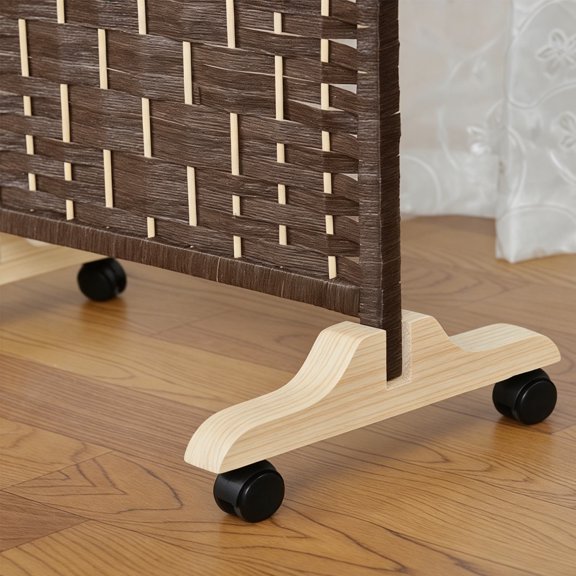 mdesiwst 1/3Pcs Room Divider Stand with Wheels Heavy Duty Wood Privacy Screen Panel Support Feet Room Partition Screen Holder Base