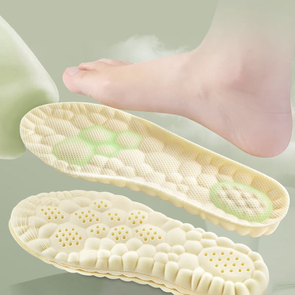 mdesiwst 1 Pair 4D Cloud Insoles Shock Absorption Memory Foam Sports Shoes Inserts Soft Breathable Men Women Arch Support Orthopedic Massage Foot Pads