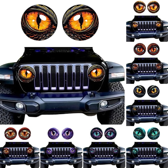 mdesiwst 1 Pair Beast Eyes Car Headlight Decals Realistic Reptile Eye Stickers Waterproof PVC Easy Install Unique Car Accessories for Trucks & SUVs