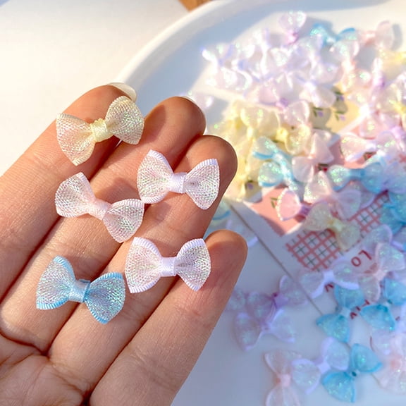 mdesiwst 10 Pcs Mini Bows Tiny Ribbon Bows Small Pre-tied Bows for DIY Crafts Sewing Scrapbooking Gift Wrapping Hair Accessories Party Decoration