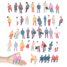 mdesiwst 100Pcs Mini People Figurines 1/100 Scale Hand-painted Tiny Sitting Standing People Figure Models Miniature Scenes Architectural Project Dollhouse Accessories