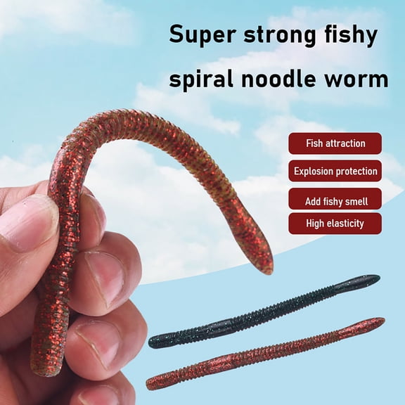 mdesiwst 10Pcs 12CM/4.2G Soft Worm Lure Salted Bionic Bait PVC Thread Artificial Bait Saltwater Freshwater Snakehead Fishing Accessories