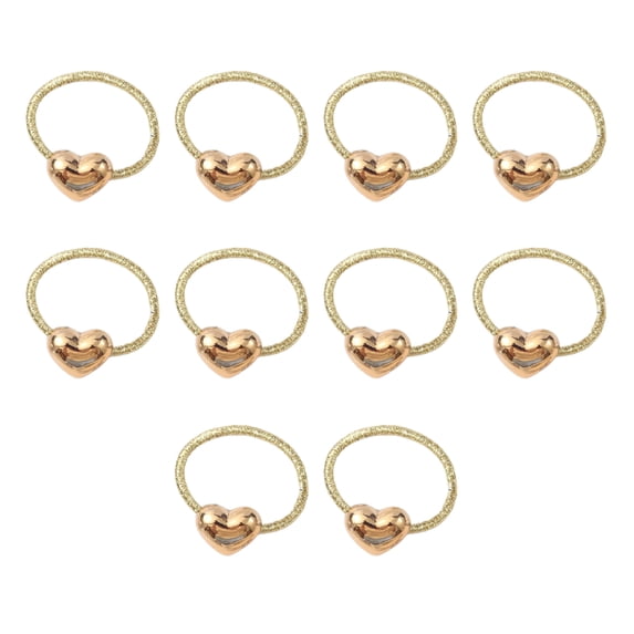 mdesiwst 10Pcs Hair Rope Super Elastic Soft Fabric Heart-Shaped Hair Ties Holiday Hair Decorations DIY Hairstyle Accessories