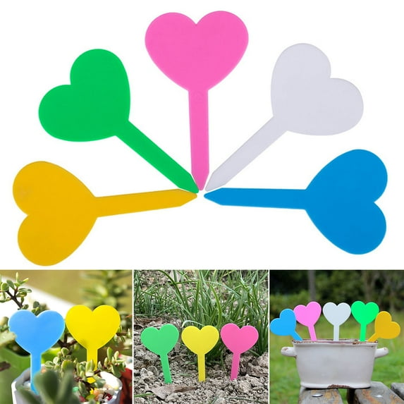 mdesiwst 20Pcs Garden Plant Labels Creative Shape Vibrant Color Reusable Waterproof Plant Markers Indoor Outdoor Garden Signs