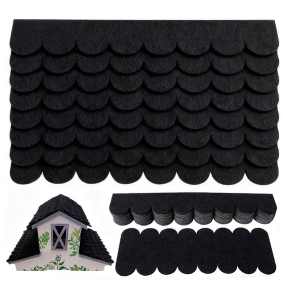 mdesiwst 21/32/53Pcs Roofing Felt Shingles Self-Adhesive Waterproof Cuttable Mini Roof Shingles Bird House Nesting Box Roof Felt