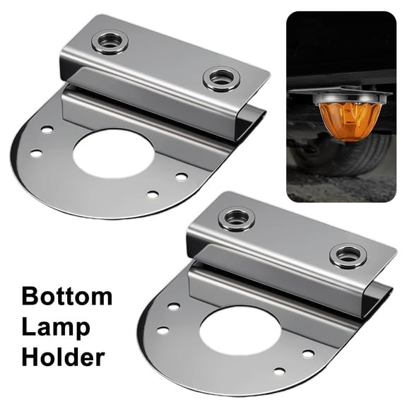 mdesiwst 2Pcs Bottom Light Bracket for Watermelon Lamp Stainless Steel Clamp-On Mount No Drilling Required Anti-corrosion Lamp Mount for Semi-Trucks Vans Pickup Ambient Lighting