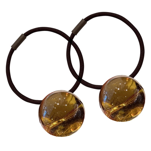 mdesiwst 2Pcs Women Hair Ropes Transparent Jelly Ball Design High Elasticity Hair Ties No Damage Ponytails Buns Holder Hair Accessories