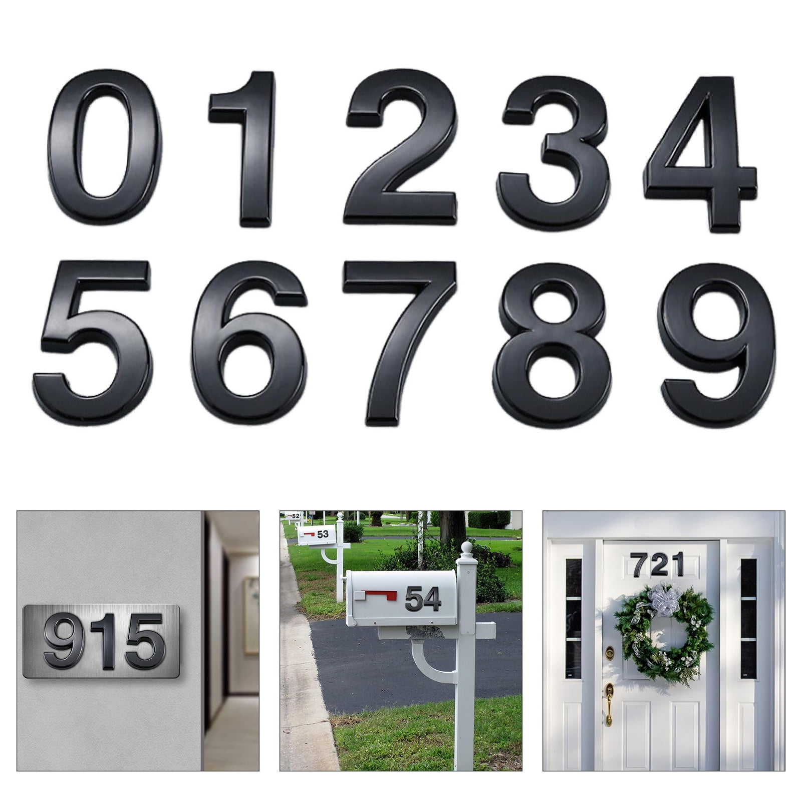 mdesiwst 3D House Number Self-Adhesive Simple Installation 0-9 Modern ...