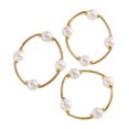 thumbnail image 1 of mdesiwst 3Pcs Women Bracelet Adjustable Opening Design Imitation Pearl Stacking Bracelet Anti-Fading Alloy Versatile Jewelry Gift, 1 of 7