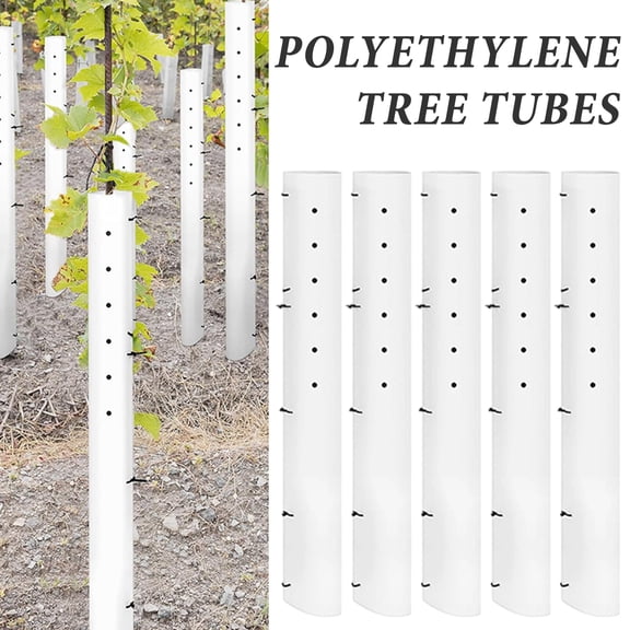 mdesiwst 5Pcs Tree Sapling Grow Tubes Ventilated Seedlings Protector Tubes 36 Inch 48 Inch Split Tree Grow Protectors with Zip Ties for Plants Protection Against Deer Rodent