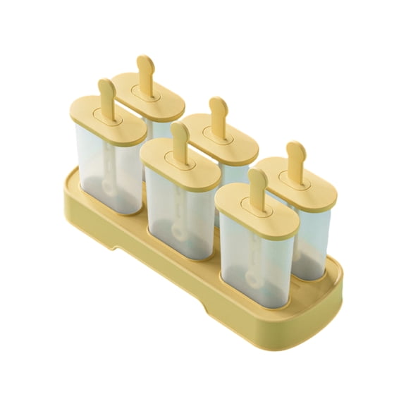 mdesiwst 6Pcs Ice Cream Mold Plastic Popsicle Maker for Homemade Fruit Ice Cream Yogurt Popsicles Chocolate Pudding Molds for Children