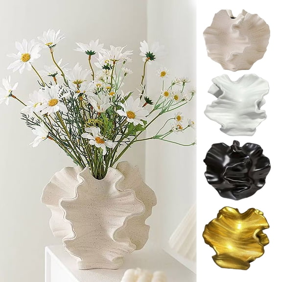 mdesiwst Abstract Decorative Vase Floral Inspired Resin Centerpiece Vase for Home Kitchen Office Wedding Dining Table Decor