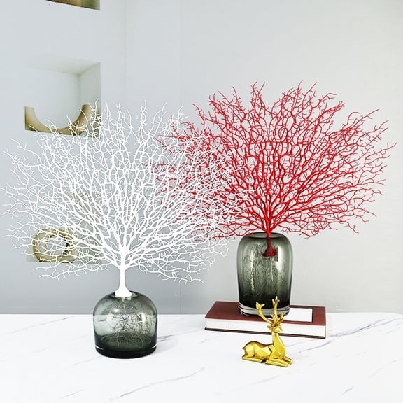 mdesiwst Artificial Coral Branch 16.5" Simulation Sea Coral Branch Faux Aquarium Ornament for Fish Tank Landscape Wedding Home Decor