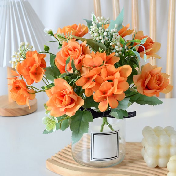 mdesiwst Artificial Flowers High-Density Silk Fabric Soft Touch Waterproof Flexible Branches Window Display Fake Flowers Wedding Hotel Decor