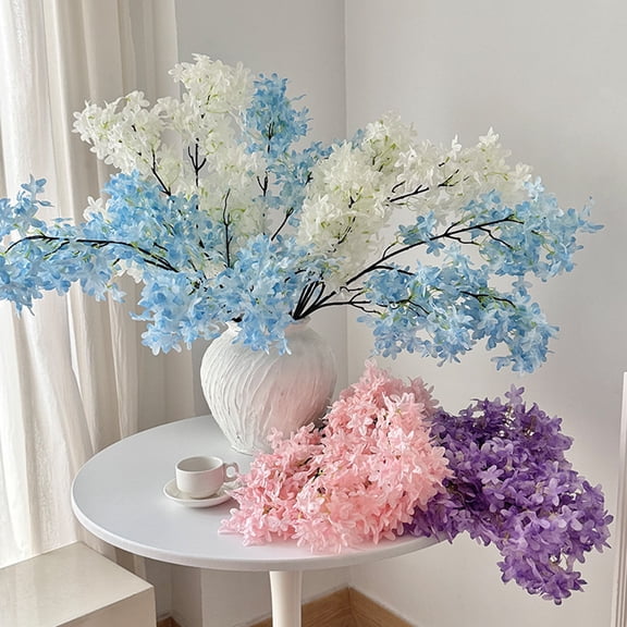 mdesiwst Artificial Lilacs Flowers Fake Silk Flower with Stem Faux Snapdragon Floral Arrangement for Home Indoor Wedding Table Vase Decorations