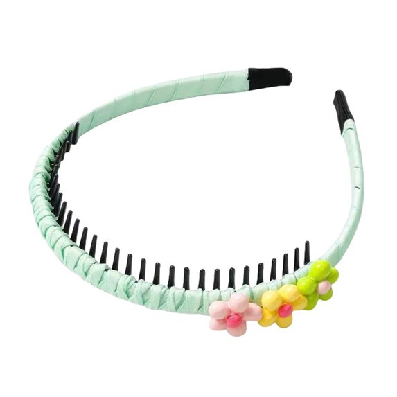 mdesiwst Baby Headband Anti-Slip Toothed Comb Soft 3D Heart Flower Decoration Hair Hoop Toddler Hair Accessory