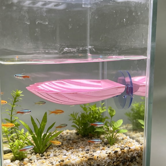 mdesiwst Betta Hammock Shell, Fish Hammock with Suction Cup, Betta Fish Resting Platform, Aquarium Accessory for Betta Fish Sleeping Resting Hiding Playing