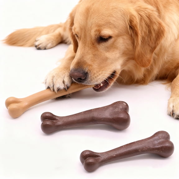 mdesiwst Bones Shaped Dog Toys for Aggressive Chewers, Beef Flavor Dog Chew Toys, Puppy Teething Toy for Large/Medium/Small Breeds