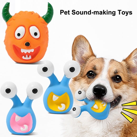 mdesiwst Cartoon Aliens Dog Chew Toy Bite Resistant Squeaky Latex Demon Aggressive Chewers Interactive Toy Small Medium Large Dogs Teething Cleaning Toy